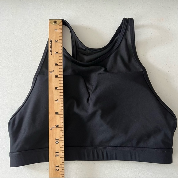Fleo High Neck Mesh Active Sport Bra Padded Black Sz Medium - Picture 7 of 9